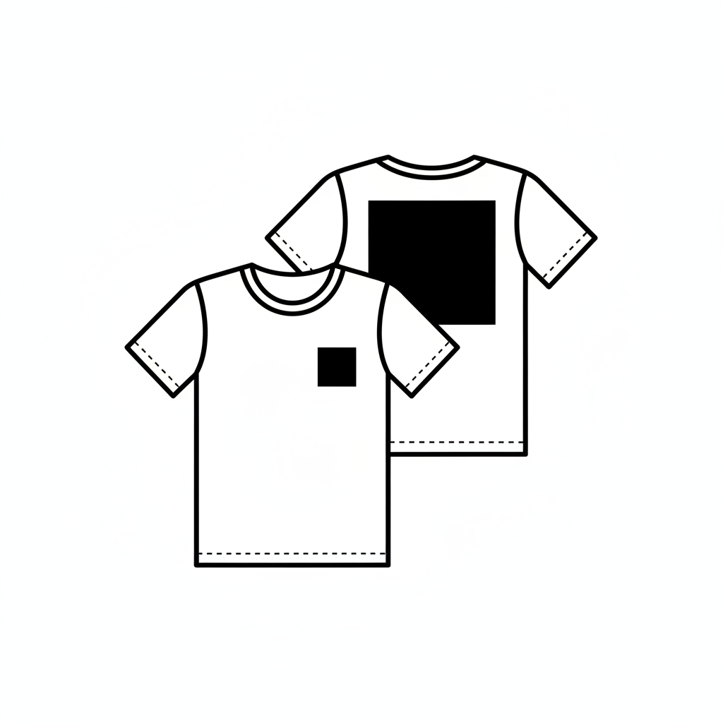 Chest left + Back large